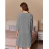 image:imageEkouaer Women Zipper Robes 34 Sleeve Ribbed Knit Bathrobe Lightweight Knee Length Loungewear Housecoat with Pockets S3XLGrey