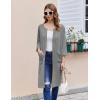image:imageEkouaer Women Zipper Robes 34 Sleeve Ribbed Knit Bathrobe Lightweight Knee Length Loungewear Housecoat with Pockets S3XLGrey