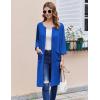 image:imageEkouaer Women Zipper Robes 34 Sleeve Ribbed Knit Bathrobe Lightweight Knee Length Loungewear Housecoat with Pockets S3XLSky Blue