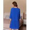 image:imageEkouaer Women Zipper Robes 34 Sleeve Ribbed Knit Bathrobe Lightweight Knee Length Loungewear Housecoat with Pockets S3XLSky Blue