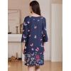image:imageEkouaer Women Zipper Robes 34 Sleeves Housecoat Soft Bathrobe Sleepwear Mumu House Dresses with Pockets S3XL