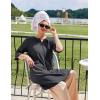 image:imageEkouaer Women Zipper Robes Knee Length Waffle Knit Bathrobe Lightweight House Coat with Pockets 34 Sleeves Loungewear S3XLDark Grey