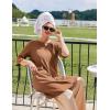 image:imageEkouaer Women Zipper Robes Knee Length Waffle Knit Bathrobe Lightweight House Coat with Pockets 34 Sleeves Loungewear S3XLDeep Khaki