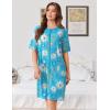 image:imageEkouaer Women Zipper Robes Knit Short Bathrobe Lightweight House Coat with Pockets Soft Nightgown SXXLBlue White Flower