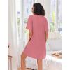 image:imageEkouaer Women Zipper Robes Knit Short Bathrobe Lightweight House Coat with Pockets Soft Nightgown SXXLCoral