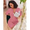 image:imageEkouaer Women Zipper Robes Knit Short Bathrobe Lightweight House Coat with Pockets Soft Nightgown SXXLCoral