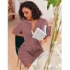 image:imageEkouaer Women Zipper Robes Knit Short Bathrobe Lightweight House Coat with Pockets Soft Nightgown SXXLDark Red
