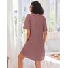 image:imageEkouaer Women Zipper Robes Knit Short Bathrobe Lightweight House Coat with Pockets Soft Nightgown SXXLDark Red