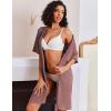 image:imageEkouaer Women Zipper Robes Knit Short Bathrobe Lightweight House Coat with Pockets Soft Nightgown SXXLDark Red