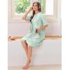 image:imageEkouaer Women Zipper Robes Knit Short Bathrobe Lightweight House Coat with Pockets Soft Nightgown SXXLFloral Light Green