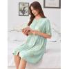 image:imageEkouaer Women Zipper Robes Knit Short Bathrobe Lightweight House Coat with Pockets Soft Nightgown SXXLFloral Light Green
