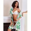 image:imageEkouaer Women Zipper Robes Knit Short Bathrobe Lightweight House Coat with Pockets Soft Nightgown SXXLGreen Leaf