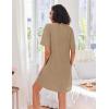 image:imageEkouaer Women Zipper Robes Knit Short Bathrobe Lightweight House Coat with Pockets Soft Nightgown SXXLKhaki