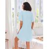 image:imageEkouaer Women Zipper Robes Knit Short Bathrobe Lightweight House Coat with Pockets Soft Nightgown SXXLLight Blue