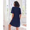 image:imageEkouaer Women Zipper Robes Knit Short Bathrobe Lightweight House Coat with Pockets Soft Nightgown SXXLNavy Blue