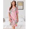 image:imageEkouaer Women Zipper Robes Knit Short Bathrobe Lightweight House Coat with Pockets Soft Nightgown SXXLPink Floral