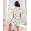 image:imageEkouaer Women Zipper Robes Knit Short Bathrobe Lightweight House Coat with Pockets Soft Nightgown SXXLPurple Flower