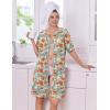image:imageEkouaer Women Zipper Robes Knit Short Bathrobe Lightweight House Coat with Pockets Soft Nightgown SXXLRed White Floral