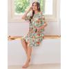 image:imageEkouaer Women Zipper Robes Knit Short Bathrobe Lightweight House Coat with Pockets Soft Nightgown SXXLRed White Floral