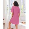 image:imageEkouaer Women Zipper Robes Knit Short Bathrobe Lightweight House Coat with Pockets Soft Nightgown SXXLRose Red
