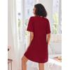 image:imageEkouaer Women Zipper Robes Knit Short Bathrobe Lightweight House Coat with Pockets Soft Nightgown SXXLWine Red
