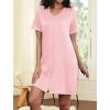 image:imageEkouaer Women Zipper Robes Lightweight Bathrobes Short Sleeves Housecoat Zip Up Robe Casual Nightgown with Pockets PinkMedium