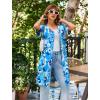 image:imageEkouaer Women Zipper Robes Short Sleeves Housecoat Lightweight Bathrobes Zip Up Robe Casual Nightgown with Pockets S2XLAqua Multi