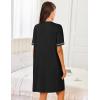 image:imageEkouaer Women Zipper Robes Short Sleeves Housecoat Lightweight Bathrobes Zip Up Robe Casual Nightgown with Pockets S2XLBlack