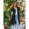 image:imageEkouaer Women Zipper Robes Short Sleeves Housecoat Lightweight Bathrobes Zip Up Robe Casual Nightgown with Pockets S2XLBlack
