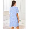 image:imageEkouaer Women Zipper Robes Short Sleeves Housecoat Lightweight Bathrobes Zip Up Robe Casual Nightgown with Pockets S2XLBlue Grid Floral