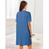 image:imageEkouaer Women Zipper Robes Short Sleeves Housecoat Lightweight Bathrobes Zip Up Robe Casual Nightgown with Pockets S2XLDark Blue