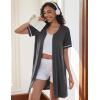 image:imageEkouaer Women Zipper Robes Short Sleeves Housecoat Lightweight Bathrobes Zip Up Robe Casual Nightgown with Pockets S2XLDark Gray