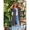 image:imageEkouaer Women Zipper Robes Short Sleeves Housecoat Lightweight Bathrobes Zip Up Robe Casual Nightgown with Pockets S2XLDark Gray