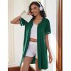 image:imageEkouaer Women Zipper Robes Short Sleeves Housecoat Lightweight Bathrobes Zip Up Robe Casual Nightgown with Pockets S2XLLake Green