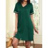 image:imageEkouaer Women Zipper Robes Short Sleeves Housecoat Lightweight Bathrobes Zip Up Robe Casual Nightgown with Pockets S2XLLake Green