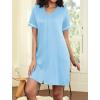 image:imageEkouaer Women Zipper Robes Short Sleeves Housecoat Lightweight Bathrobes Zip Up Robe Casual Nightgown with Pockets S2XLLight Blue