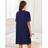 image:imageEkouaer Women Zipper Robes Short Sleeves Housecoat Lightweight Bathrobes Zip Up Robe Casual Nightgown with Pockets S2XLNavy Blue