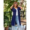 image:imageEkouaer Women Zipper Robes Short Sleeves Housecoat Lightweight Bathrobes Zip Up Robe Casual Nightgown with Pockets S2XLNavy Blue