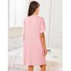 image:imageEkouaer Women Zipper Robes Short Sleeves Housecoat Lightweight Bathrobes Zip Up Robe Casual Nightgown with Pockets S2XLPink