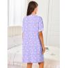 image:imageEkouaer Women Zipper Robes Short Sleeves Housecoat Lightweight Bathrobes Zip Up Robe Casual Nightgown with Pockets S2XLPurple Floral