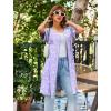 image:imageEkouaer Women Zipper Robes Short Sleeves Housecoat Lightweight Bathrobes Zip Up Robe Casual Nightgown with Pockets S2XLPurple Floral