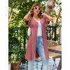 image:imageEkouaer Women Zipper Robes Short Sleeves Housecoat Lightweight Bathrobes Zip Up Robe Casual Nightgown with Pockets S2XLPurple Gray Red