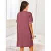 image:imageEkouaer Women Zipper Robes Short Sleeves Housecoat Lightweight Bathrobes Zip Up Robe Casual Nightgown with Pockets S2XLPurple Gray Red