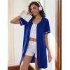image:imageEkouaer Women Zipper Robes Short Sleeves Housecoat Lightweight Bathrobes Zip Up Robe Casual Nightgown with Pockets S2XLSky Blue