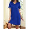image:imageEkouaer Women Zipper Robes Short Sleeves Housecoat Lightweight Bathrobes Zip Up Robe Casual Nightgown with Pockets S2XLSky Blue