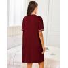 image:imageEkouaer Women Zipper Robes Short Sleeves Housecoat Lightweight Bathrobes Zip Up Robe Casual Nightgown with Pockets S2XLWine Red