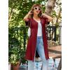 image:imageEkouaer Women Zipper Robes Short Sleeves Housecoat Lightweight Bathrobes Zip Up Robe Casual Nightgown with Pockets S2XLWine Red