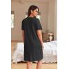 image:imageEkouaer Women Zipper Robes Waffle Short Bathrobe Lightweight House Coat with Pockets Soft Nightgown S3XLBlack