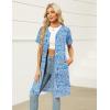 image:imageEkouaer Women Zipper Robes Waffle Short Bathrobe Lightweight House Coat with Pockets Soft Nightgown S3XLBlue Paisley