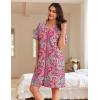 image:imageEkouaer Women Zipper Robes Waffle Short Bathrobe Lightweight House Coat with Pockets Soft Nightgown S3XLBright Paisley